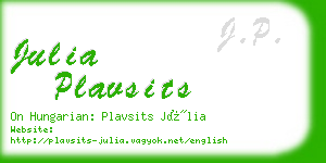 julia plavsits business card